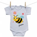 Body s krátkým rukávem Včelka se jménem dítěte