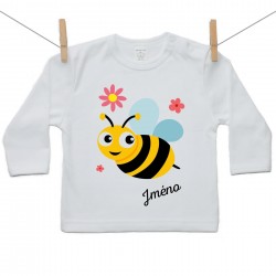 Tričko s dlouhým rukávem Včelka se jménem dítěte