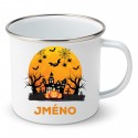 Smaltovaný hrnek Happy Halloween se jménem