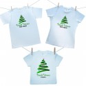 Rodinná sada (tričko s krátkým rukávem) Veselé Vánoce se stromkem a vlastním nápisem