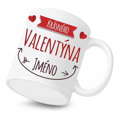 Keramický hrnek Krásného Valentýna se jménem