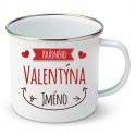 Smaltovaný hrnek Krásného Valentýna se jménem