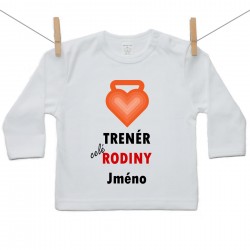 Tričko s dlouhým rukávem Trenér celé rodiny s jménem dítěte