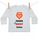 Tričko s dlouhým rukávem Trenér celé rodiny s jménem dítěte