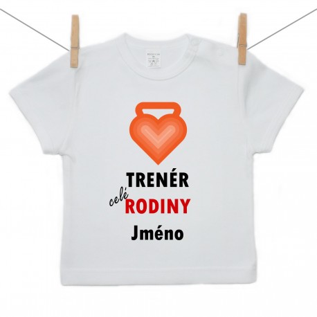 Tričko s krátkým rukávem Trenér celé rodiny s jménem dítěte