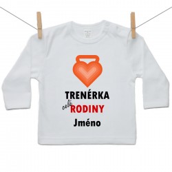 Tričko s dlouhým rukávem Trenérka celé rodiny s jménem dítěte