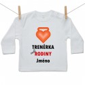 Tričko s dlouhým rukávem Trenérka celé rodiny s jménem dítěte