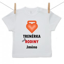 Tričko s krátkým rukávem Trenérka celé rodiny s jménem dítěte