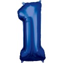Narozeninový balónek fóliový 1 modrý 86 cm