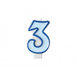 Narozeninová svíčka s číslem 3 modrá
