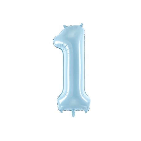 Narodeninový balónik fóliový 1 světle modrý 86 cm