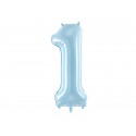 Narozeninový balónek fóliový 1 světle modrý 86 cm