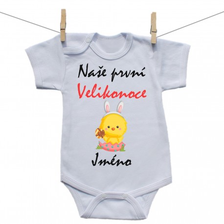 Body s krátkým rukávem Naše první Velikonoce s jménem Dívka