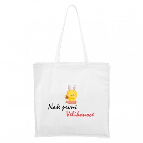 Bílá Maxi taška Naše první Velikonoce Mamka