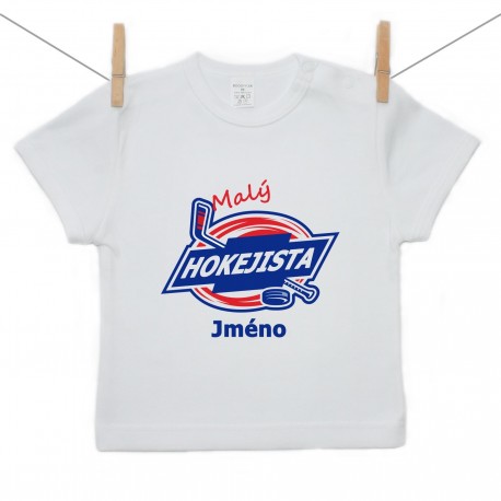 Tričko s krátkým rukávem Malý hokejista s jménem