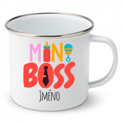 Smaltovaný hrnek Mini Boss s jménem