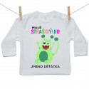 Tričko s dlouhým rukávem Malé strašidýlko - zelené se jménem děťátka