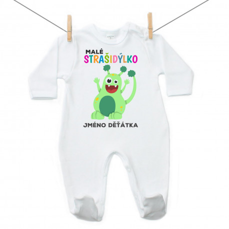 Overal Malé strašidýlko - zelené se jménem děťátka