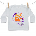 Tričko s dlouhým rukávem Trick or treat se jménem