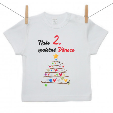 Tričko s krátkým rukávem Naše 2. společné Vánoce