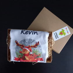 Tričko s krátkým rukávem Veselé Vánoce se sobíkem - Kevin