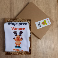 Body s dlouhým rukávem Moje první Vánoce se sobíkem - Viktorie