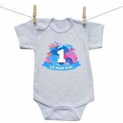 Body s krátkým rukávem Už mám 1 rok Modrá