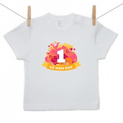 Tričko s krátkým rukávem Už mám 1 rok Oranžová