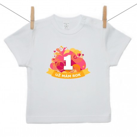 Tričko s krátkým rukávem Už mám 1 rok Oranžová