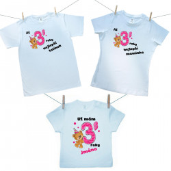 Rodinná sada (tričko s krátkým rukávem) Již 3 roky nejlepší rodiče holčičky s jménem děťátka