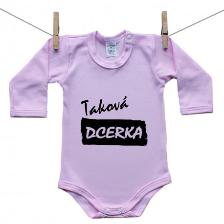 Růžové body s dlouhým rukávem Taková dcerka