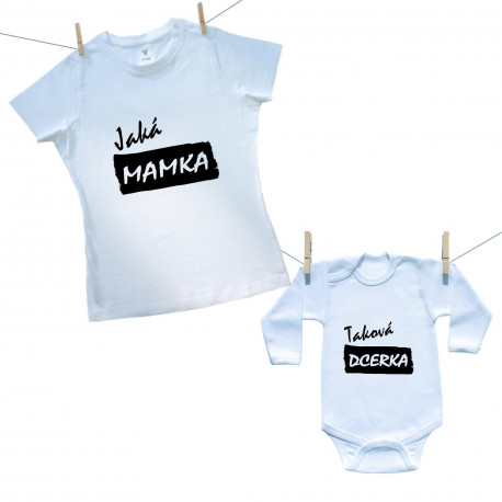 Rodinná sada (body s dlouhým rukávem) Jaká mamka taková dcerka Rodinná sada (body s dlouhým rukávem) Jaká mamka taková dcerka