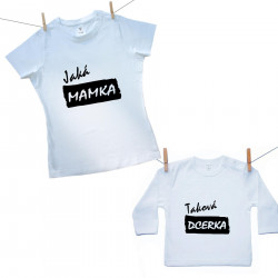 Rodinná sada (tričko s dlouhým rukávem) Jaká mamka taková dcerka