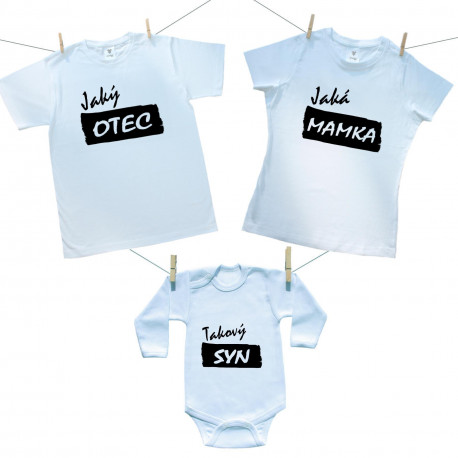 Rodinná sada (body s dlouhým rukávem) Jaký otec, jaká mamka takový syn