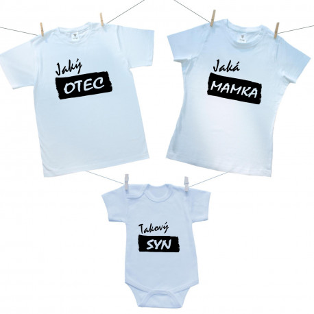 Rodinná sada (body s krátkým rukávem) Jaký otec, jaká mamka takový syn