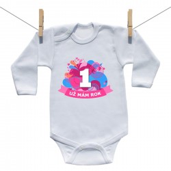 Body s dlouhým rukávem Už mám 1 rok Růžová