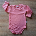 Body s dlouhým rukávem, bílé, růžové, 3ks