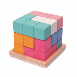 Dřevěná kostka Tetris, 3+