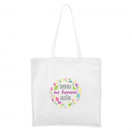 Bílá Maxi taška Expertka na barvení vajíček