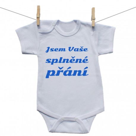 Body s krátkým rukávem Jsem Vaše splněné přání Chlapec Body s krátkým rukávem Jsem Vaše splněné přání Chlapec