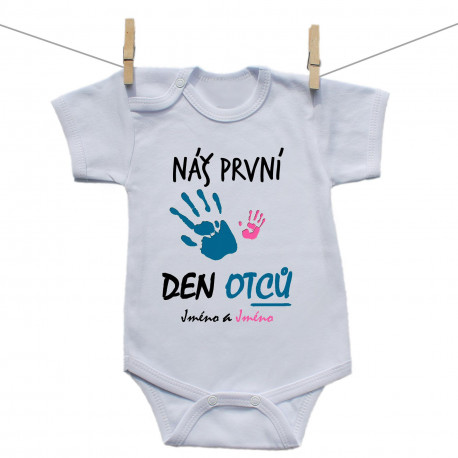Body s krátkým rukávem Náš první den otců se jménem (dívka) Body s krátkým rukávem Náš první den otců se jménem (dívka)
