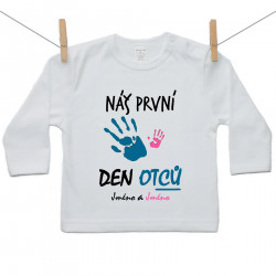 Tričko s dlouhým rukávem Náš první den otců se jménem (dívka)