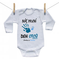 Body s dlouhým rukávem Náš první den otců se jménem (chlapec)