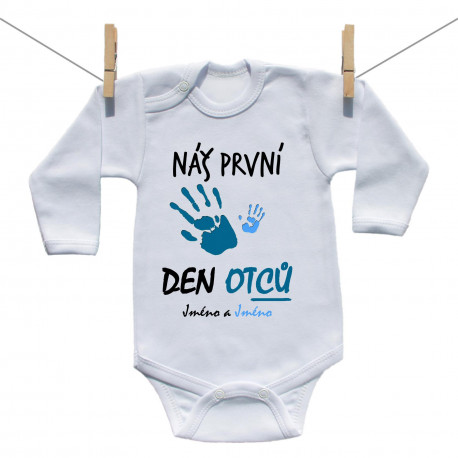 Body s dlouhým rukávem Náš první den otců se jménem (chlapec)