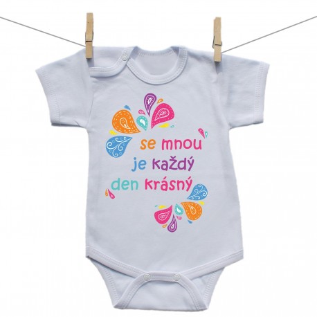Body s krátkým rukávem Se mnou je každý den krásný
