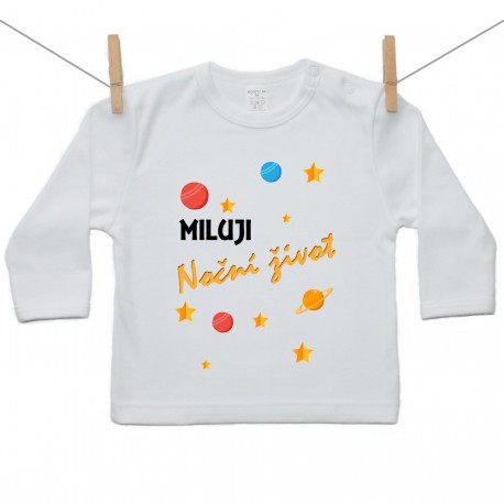 Tričko s dlouhým rukávem Miluji noční život