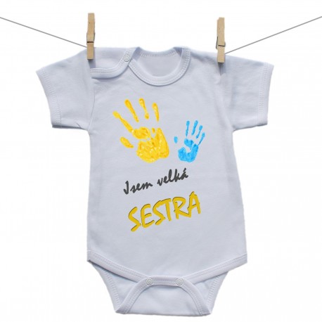 Body s krátkým rukávem Jsem velká sestra Body s krátkým rukávem Jsem velká sestra