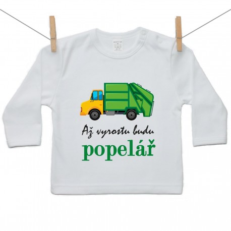Tričko s dlouhým rukávem Až vyrostu budu popelář