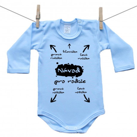 Modré body s dlouhým rukávem Návod pro rodiče