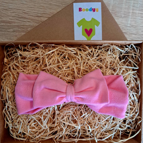 Růžová čelenka s mašlí